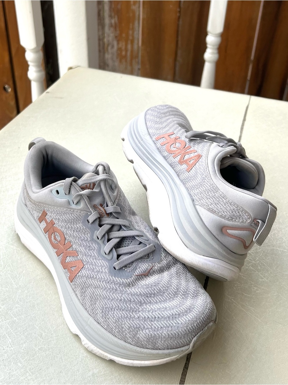 HOKA One One Gaviota 5 Harbor Mist Rose Gold Women's Size 8B